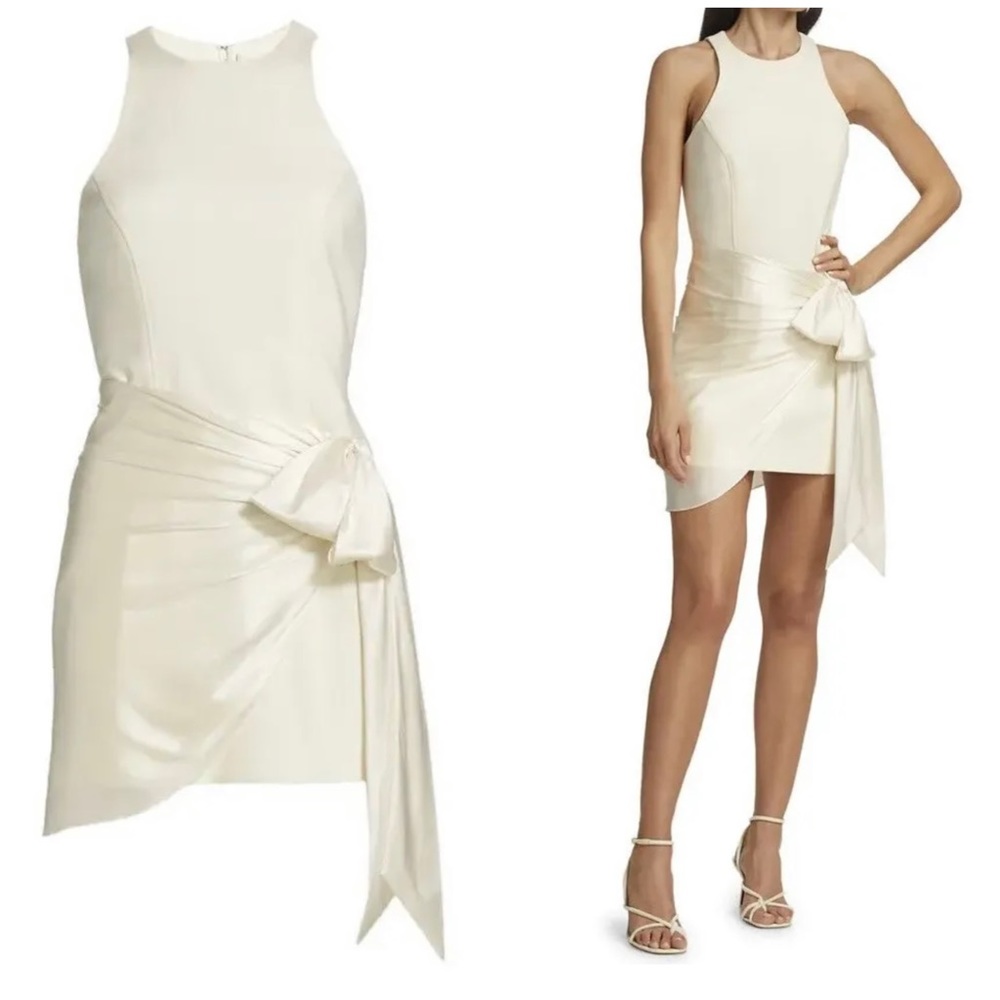 cing a sept NWOT Cream Windsor Sash Tie Mini Dress Size 8 $495 New